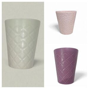 Elegant Ceramic Vase Set - White, Pink, and Purple